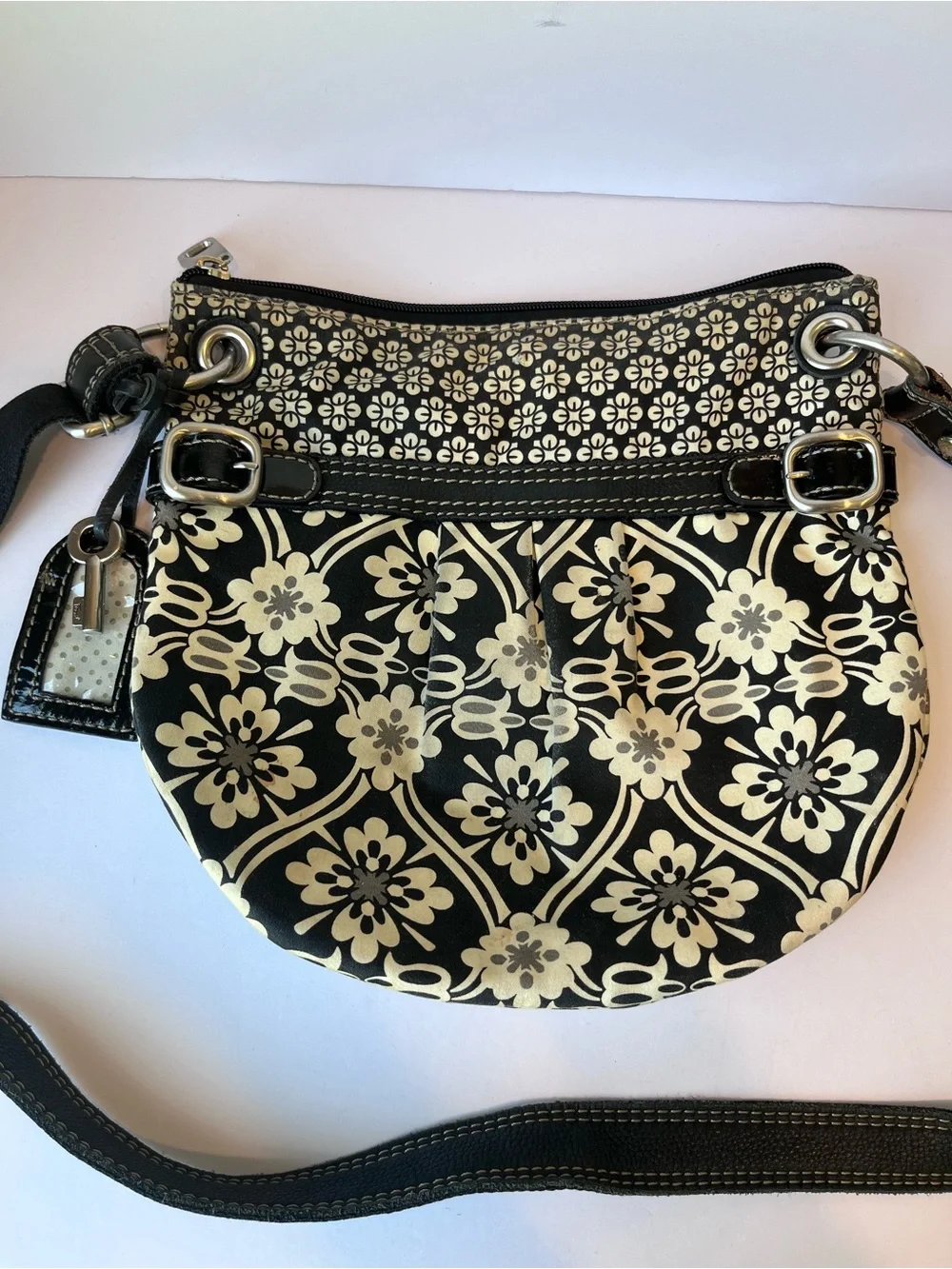 Vintage Fossil Y2K Black Crossbody Bag